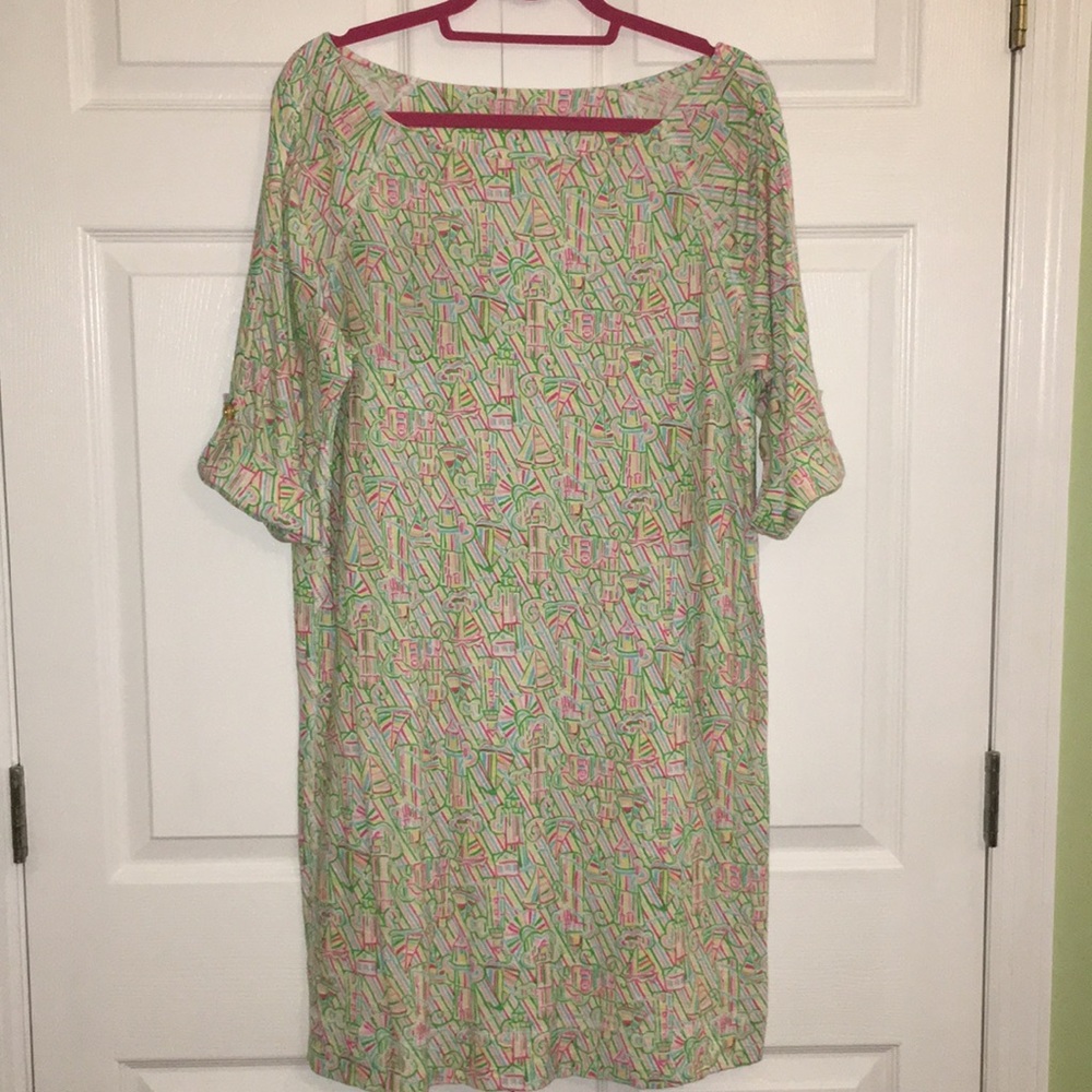 EUC Cotton Lighthouse Print Dress